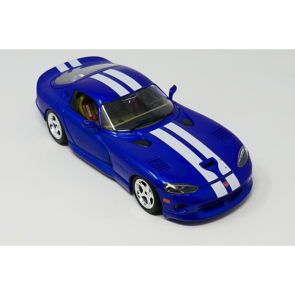 Burago 1996 Dodge Viper GTS Coupe Blue White Stripes 1:18 Diecast Car ITALY